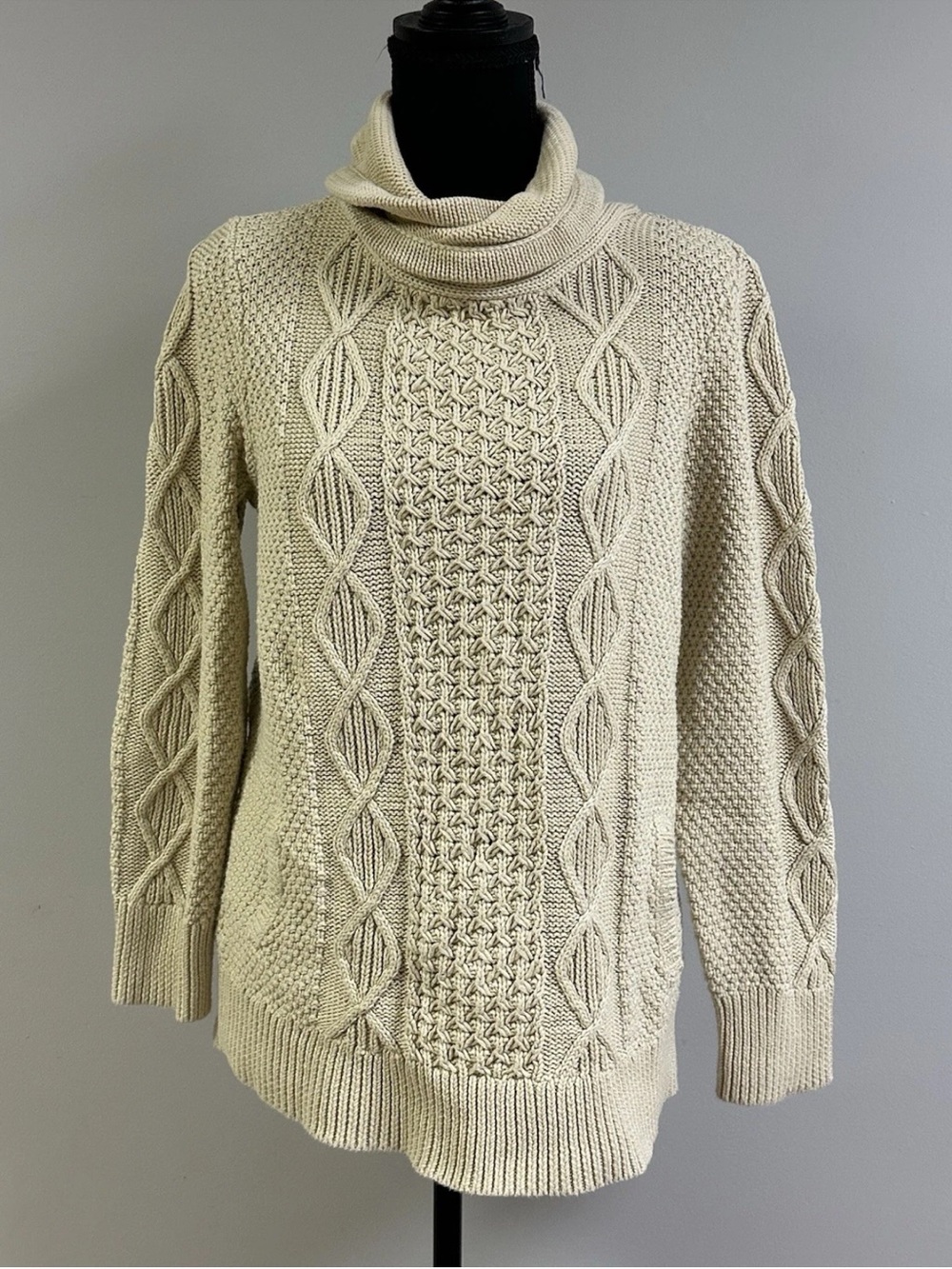 L.L. Bean Signature Women’s Funnel Neck Sweater Cotton Size M